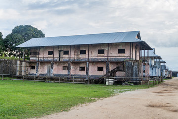 Obraz premium Buildings of a prison Camp de la Transportation in St Laurent du Maroni, French Guiana.