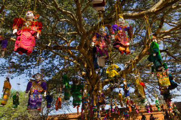 Puppets, souvenir shop, Bagan, Myanmar