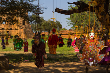 Puppets, souvenir shop, Bagan, Myanmar