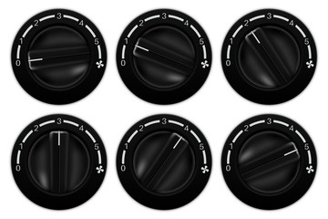 Black switch round knob. Car selectors