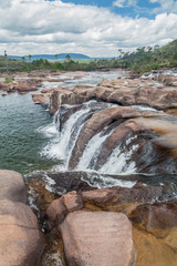 Salto Yuruani waterfall at Yuruani river in Gran Sabana region in National Park Canaima, Venezuela.