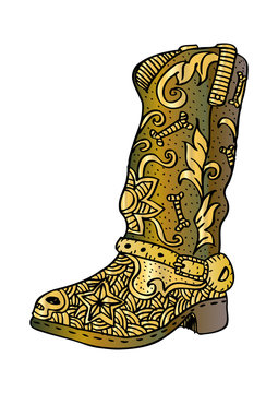 Zentangle of a cowboy boots