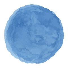 Delicate dark blue watercolor painted vector stain