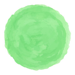 Delicate green watercolor painted vector stain