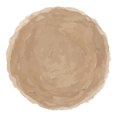 Delicate brown watercolor painted vector stain