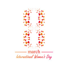 March 8 international women's day. Vector illustration greeting card concept