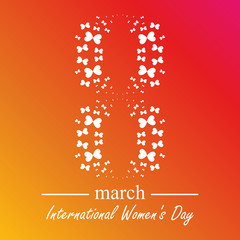 March 8 international women's day. Vector illustration greeting card concept