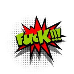 Comic text speech bubble phrasefuck