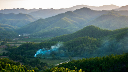 Top view of Mae hong son Thailand