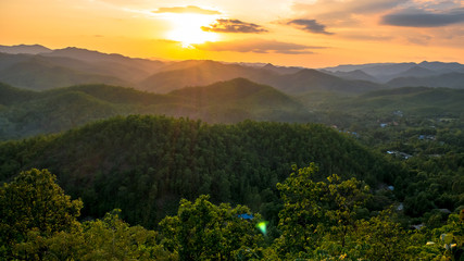 Top view of Mae hong son Thailand