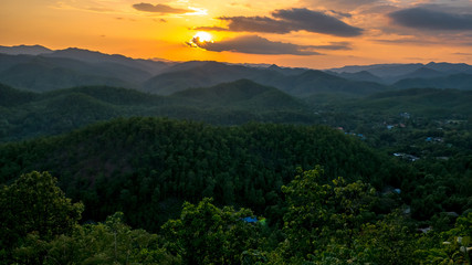 Top view of Mae hong son Thailand