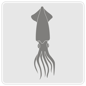 monochrome icon with squid for your design