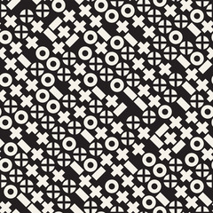 Vector random shapes seamless pattern. Modern stylish irregular texture. Repeating tiles with geometric minimalistic elements.