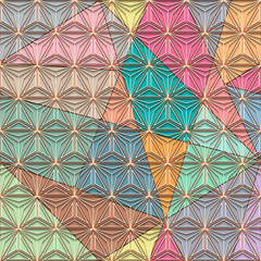 Fototapeta na wymiar Polygon line and seamless background.