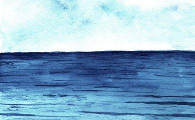 Ocean in watercolor