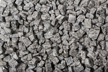 beautiful crushed granite gray on a white background