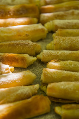 Cheese stuffed filo dough rolls