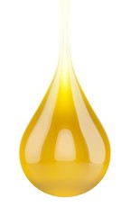 3D rendering oil drop isolated on white background