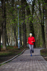 Woman running in the park