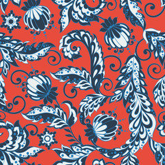 vintage pattern in indian batik style. floral background