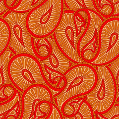 Folkloric Batik vector ornament. Ethnic Paisley Floral seamless pattern.