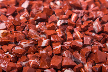 rosso levante, red natural marble on white background