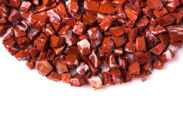 rosso levante, red natural marble on white background