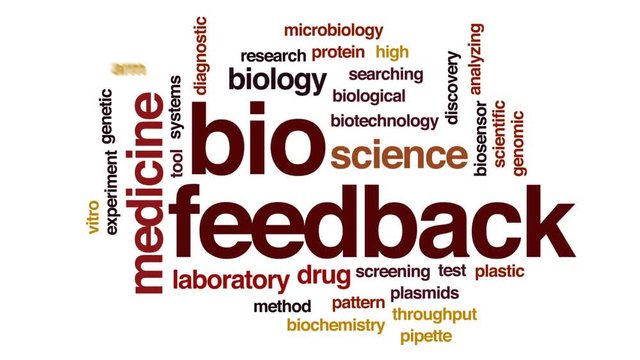 Bio feedback animated word cloud, text design animation.