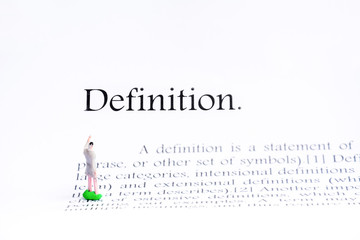 definition text focus word on white background