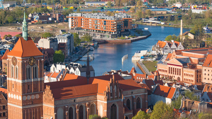 Fototapeta premium GDANSK, POLAND: Aerial panoramic view of Gdansk.