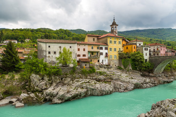 Kanal, charming town on the Soca River, Slovenia