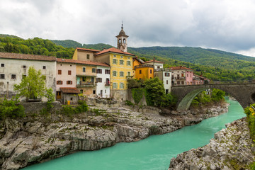 Kanal, charming town on the Soca River, Slovenia