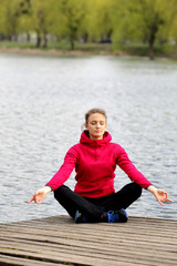 Meditation yoga woman outdoor