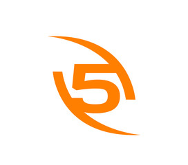 Vector sign logo number 5
