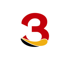 Vector sign number 3 logo
