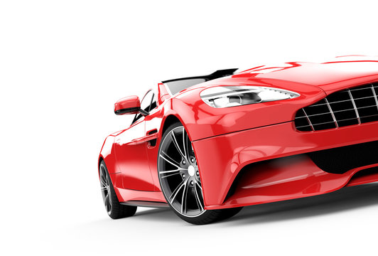 Red luxury car isolated on a white background