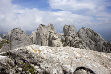 View from top of Tulove grede, part of Velebit mountain in Croatia.