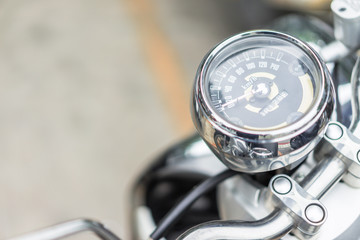 Fototapeta premium Speedometer Motor Shire in ancient style in sunlight.