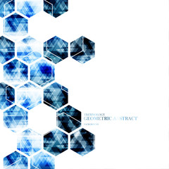 Geometric technological digital hexagon abstract background vector