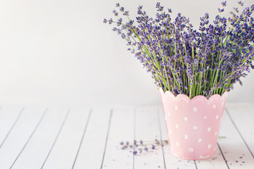 Bouquet of lavender in a vase. Provence style