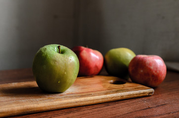 Still life of apples on the table.