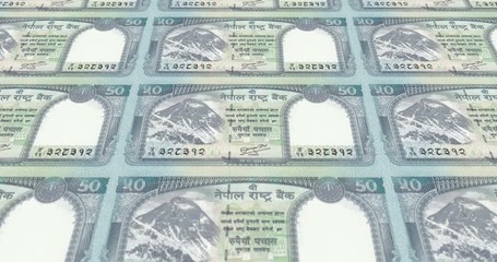 Banknotes of fifty nepalese rupee of Nepal, cash money, loop