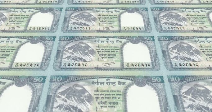 Banknotes of fifty nepalese rupee of Nepal, cash money, loop