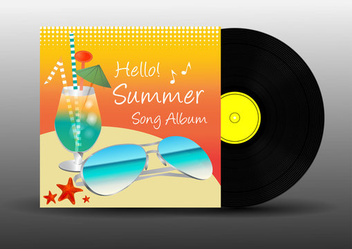 Vinyl Disc Record Summer Song Album Vector