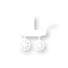 Icon mit Schatten - Kinderwagen retro