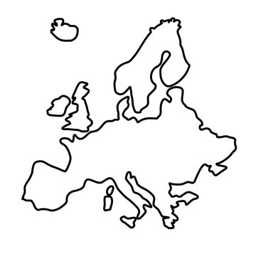 Mapa Europy - kontury
