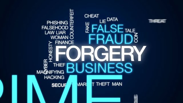 Forgery animated word cloud, text design animation.