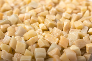 beautiful natural yellow stone scattered on a white background
