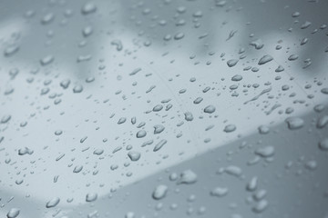 rain drops on car with glass coating protection skin