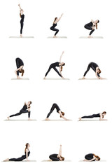 Morning yoga sequence of 12 poses
